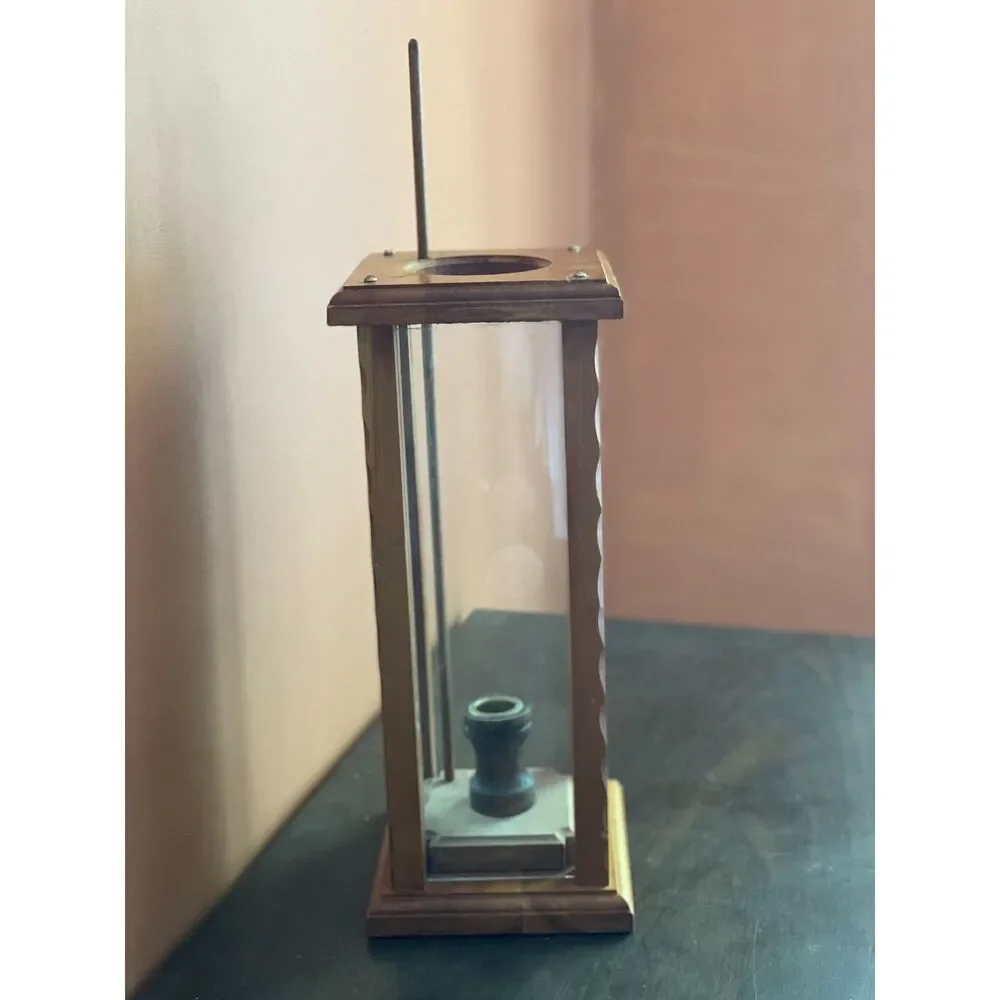 Vintage Mission Lantern Pull-Up Candle Holder – Wood & Glass classic